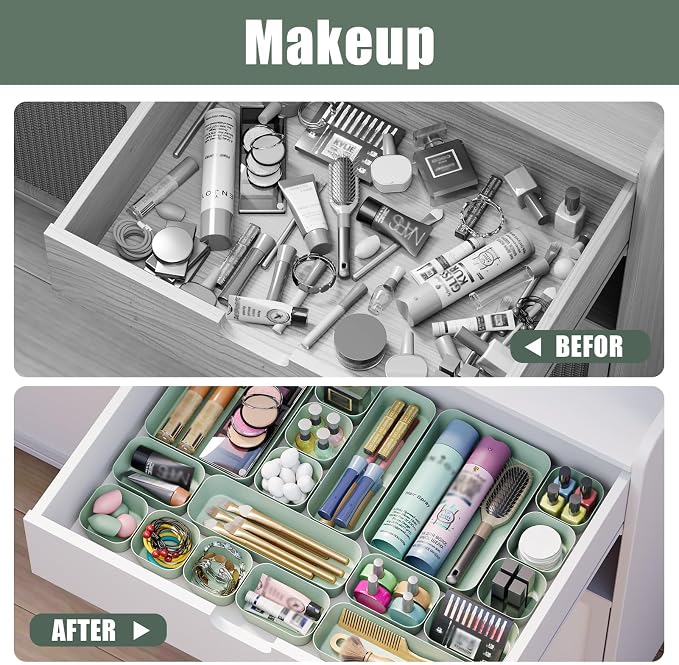 Plastic Drawer Organizers, Bathroom and Vanity Organizer Plastic Tray, Makeup - Image 8