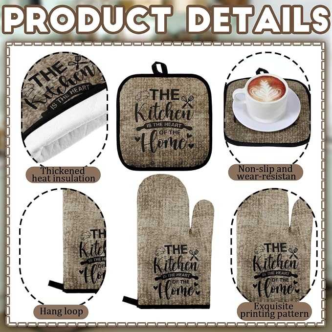Fourluoo 10 Pcs Farmhouse Kitchen Decor and Accessories Set 4 Kitchen Towels 2 - Image 5