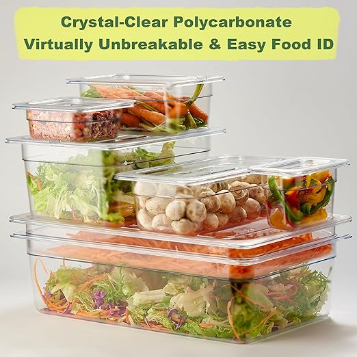CURTA 6-Pack 1/3 Size 6" Deep NSF Polycarbonate Food Pans - Image 8
