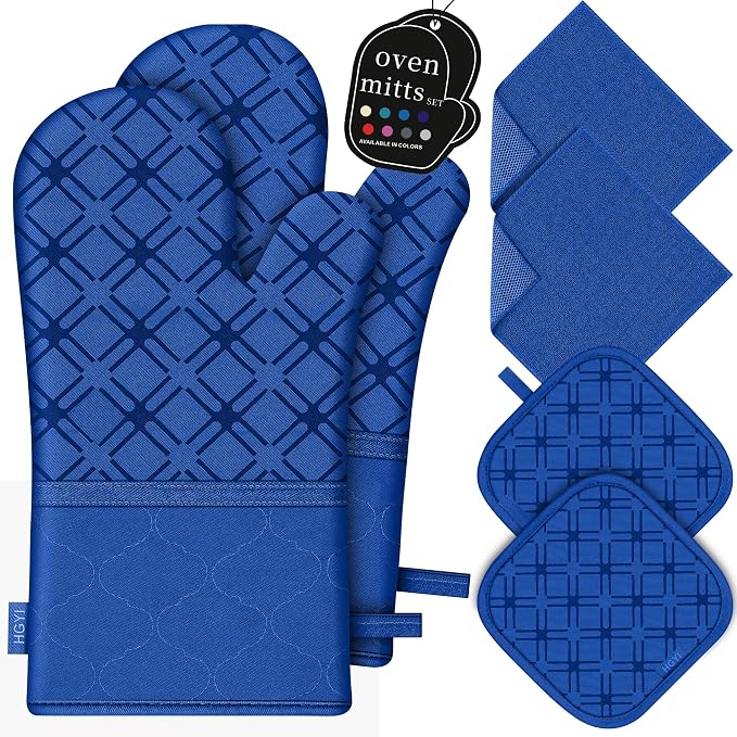 Oven Mitts and Pot Holders Set by HGYI