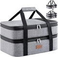 Lifewit Insulated Double Decker Casserole Carrier, Expandable Lasagna Lugger by Lifewit