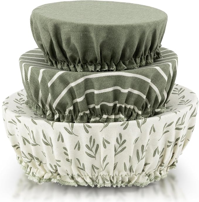 Beautiful Linen Cotton Blend Bowl Covers by KIBAGA