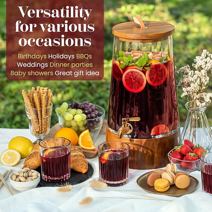 FOODLE Large Glass Drink Dispenser - Image 2