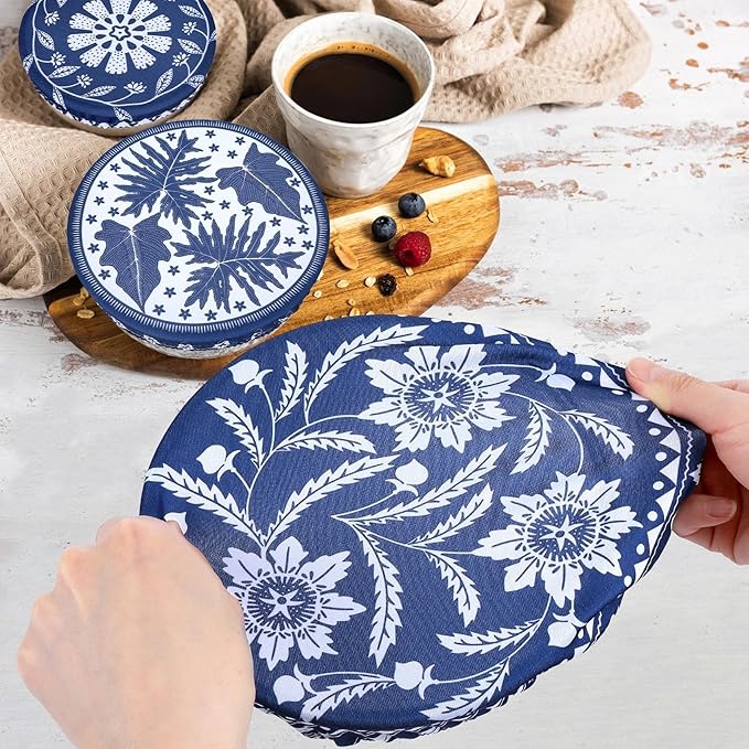 5 Pieces Bowl Covers Reusable, 5 Size Elastic Cloth Bowl Covers - Image 3