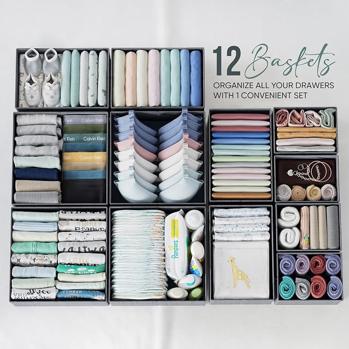 Drawer Organizer Set of 12 Dark Grey - Image 3