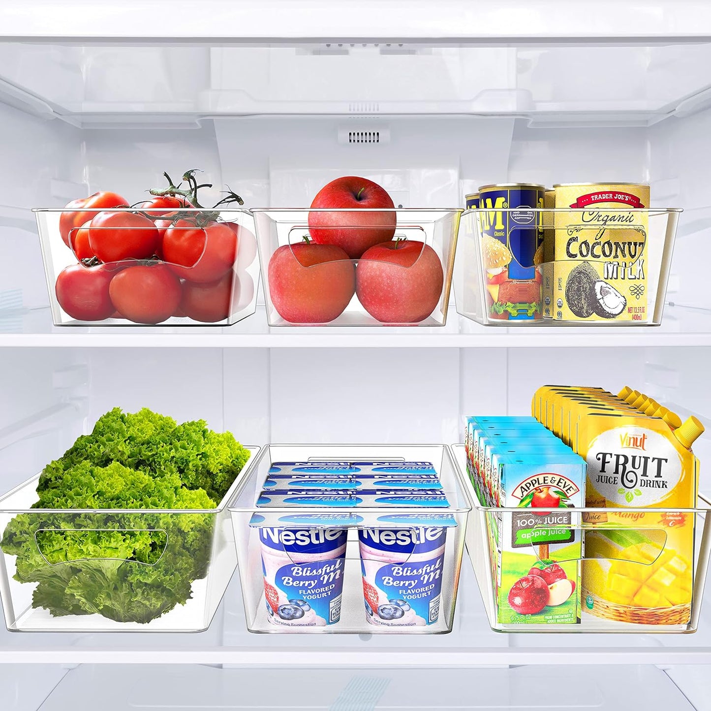 Simple Houseware Pantry Bins Storage Organizer, 8 Packs (4 Medium & 4 Large)