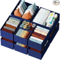Drawer Organizer Clothes Set of 12 Navy by Neaterize