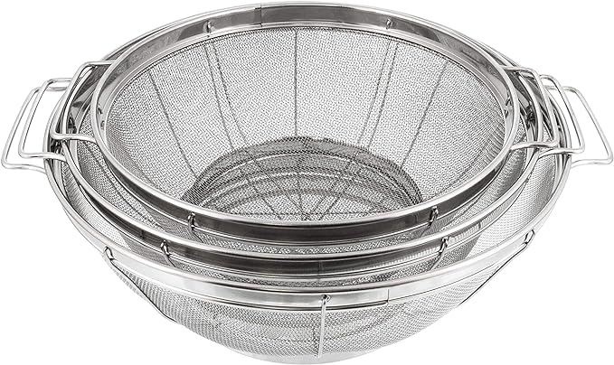 U.S. Kitchen Supply Set of 3 Stainless Steel Colander Strainers Net Baskets 5 - Image 5