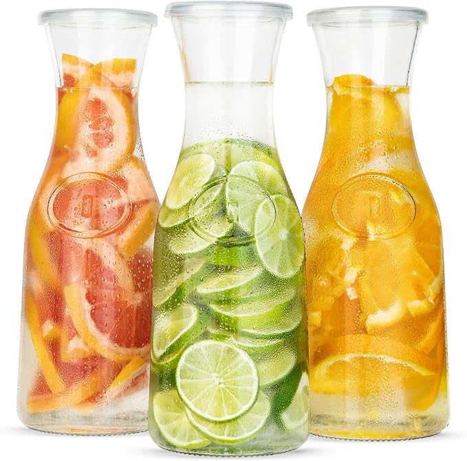 Glass Carafe Pitchers, by Kook, Large Carafe by Kook