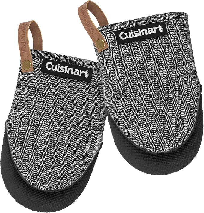 Cuisinart Heritage Mini Oven Mitts – 5.5” x 7” Heat-Resistant Kitchen Mitts by BestBrands