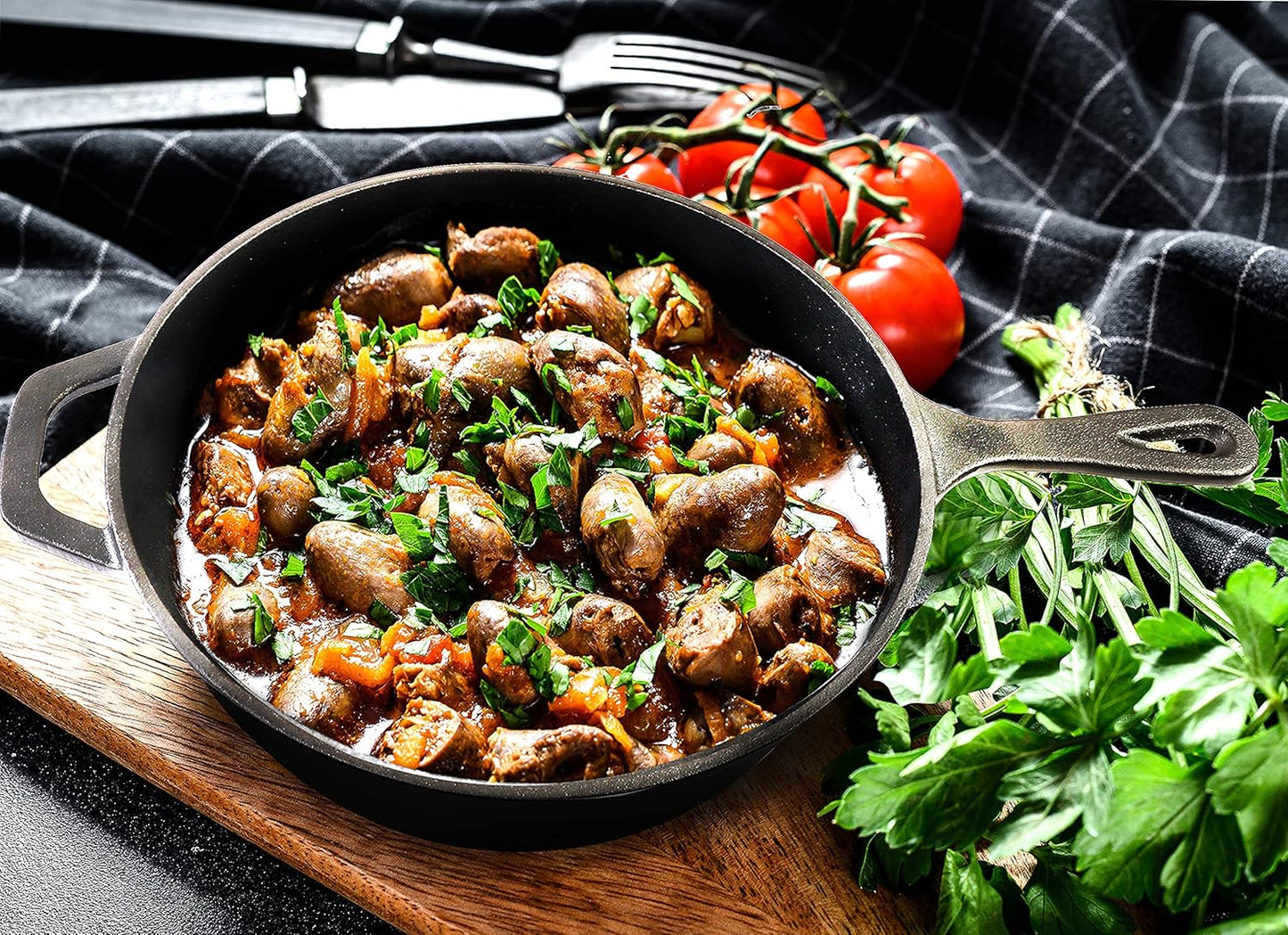 Utopia Kitchen Cast Iron Frying Pan 10.25 Inch, Cast Iron Chefs Pan, Pre Seasoned Skillet, Safe Grill Cookware for Indoor & Outdoor Use, Black