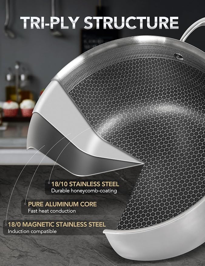 MICHELANGELO Tri-ply Stainless Steel Stock Pot, Heavy Duty Stockpot - Image 2