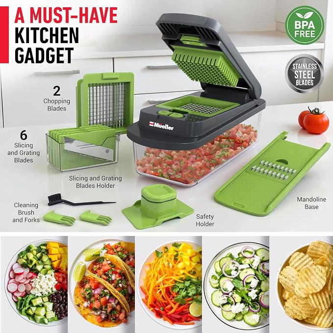 Mueller Pro-Series 10-in-1, 8 Blade Vegetable Chopper, Onion Mincer, Egg Slicer - Image 7