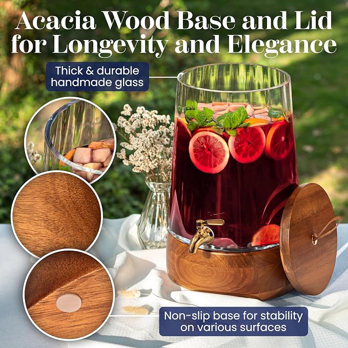 FOODLE Extra Large Glass Drink Dispenser - Image 4