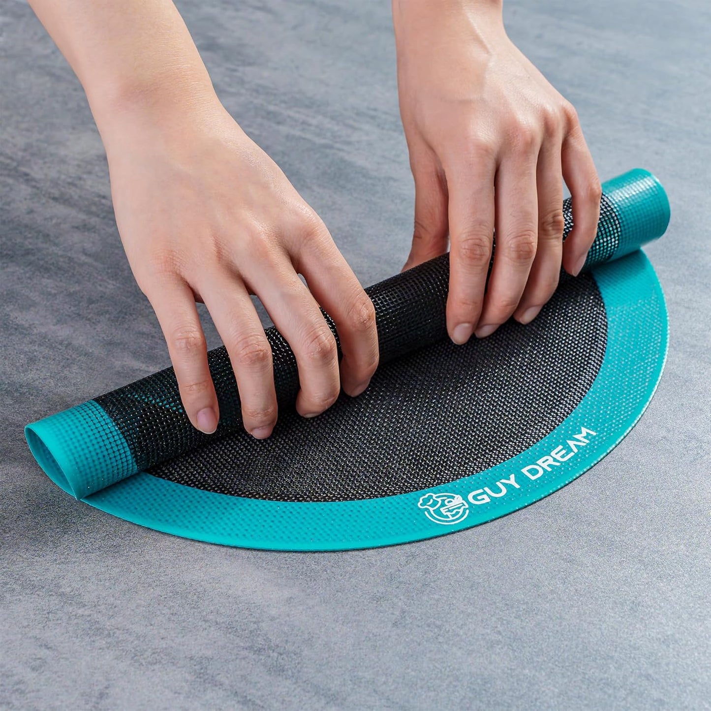 GUYDREMAT 12IN Silicone Perforated Baking Mats - Non-Stick and Heat Resistant Up to 480F, Reusable Round Mats for Baking Pizza, Bread, and Pastries, Oven Safe, Perfect for Crispy and Even Cooking