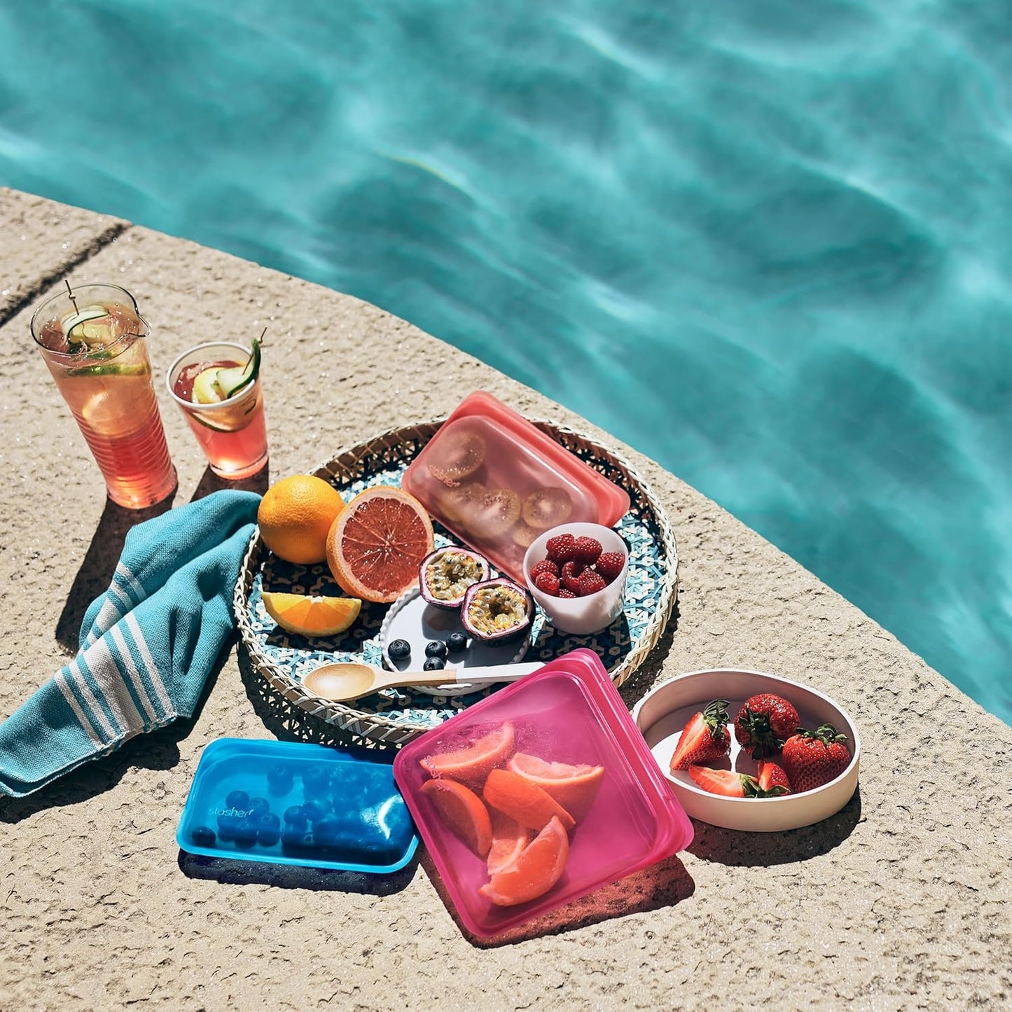 Stasher Premium Silicone Reusable Food Storage Sandwich Bag, Raspberry, Microwave, Sous Vide, Dishwasher, Oven and Freezer Safe, BPA Free, Leak-free, Eco-friendly, 28 Oz