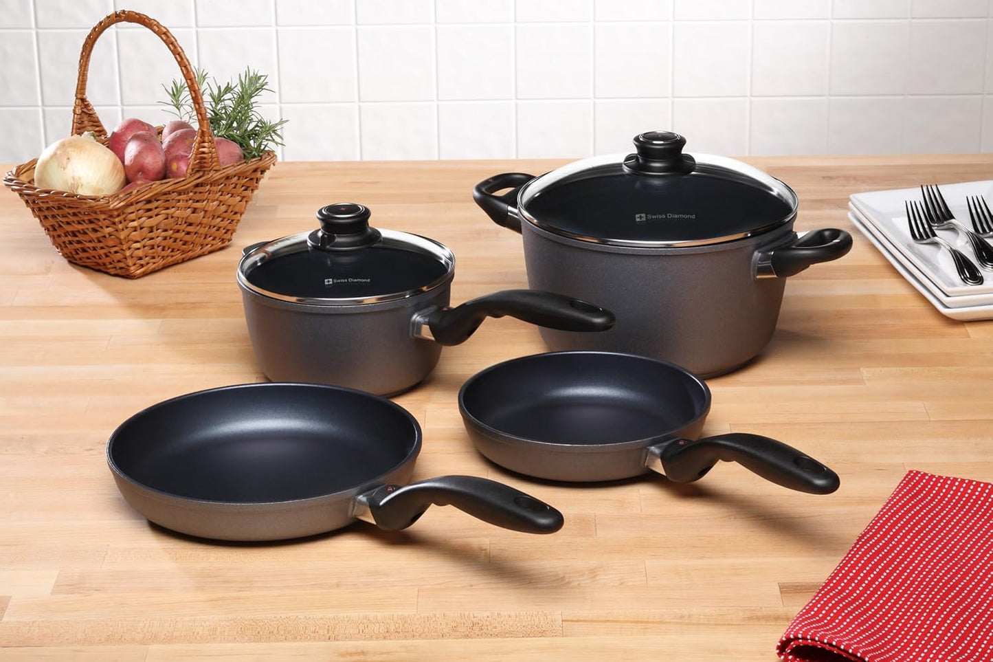 Swiss Diamond HD Classic Nonstick 6-Piece Cookware Set