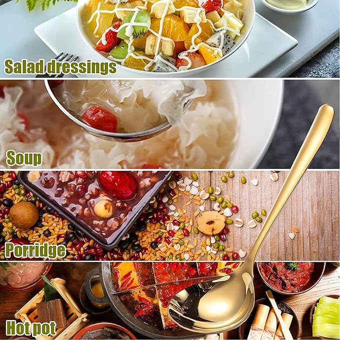 Comicfs 4 Pack Small Soup Ladles, Sauce ladles, SUS 304 Stainless Steel Small - Image 6