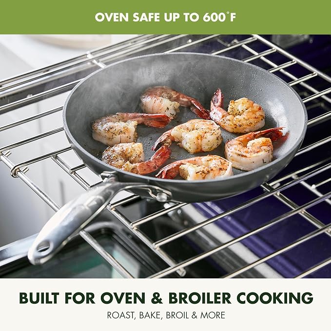 GreenPan Valencia Pro Ceramic Nonstick 8" 9.5" & 11" Fry Pan Skillet Set - Image 9