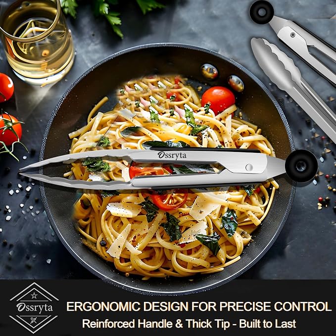 Stainless Steel Cooking Tongs Set of 3 - Image 4