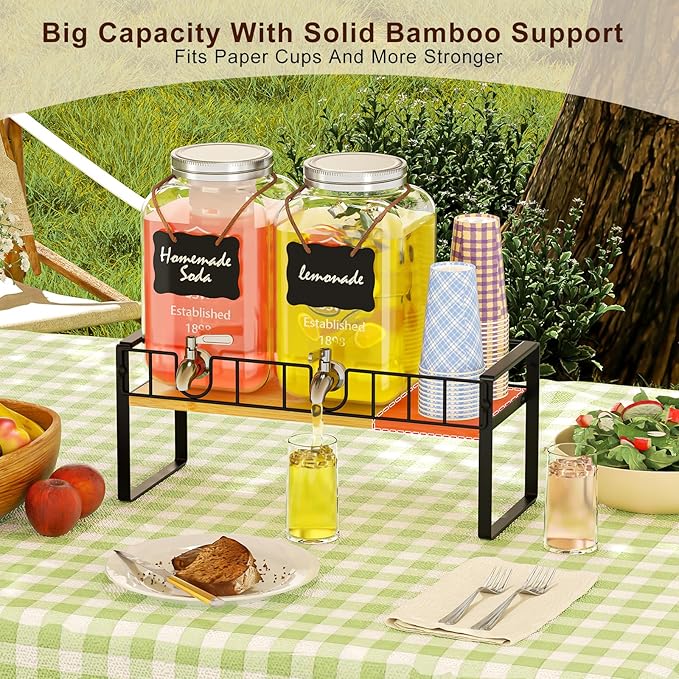 2-pack 1 Gallon Drink Dispenser, Glass Beverage Dispenser - Image 2