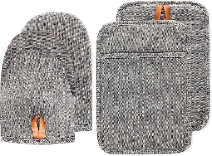 4Pcs Heat Resistant Oven Mitts & Potholders, Flexible Kitchen Accessories by Unknown