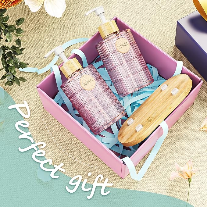 MASADI Soap Dispenser Set with Bamboo Tray, Dish and Hand Soap Lotion Dispenser - Image 7