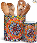 vancasso SIMI Utensil Holder, 7.3"+5.5" Porcelain Kitchen Utensil Holder by vancasso