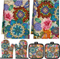 Jingmore 6 Pcs Kitchen Decor Set Accessory Farmhouse Kitchen Towels Pot Holders by Jingmore