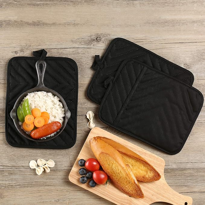 Oven Pot Holder with Pocket Cotton Heat Resistant Coaster Potholder Kitchen Hot - Image 5