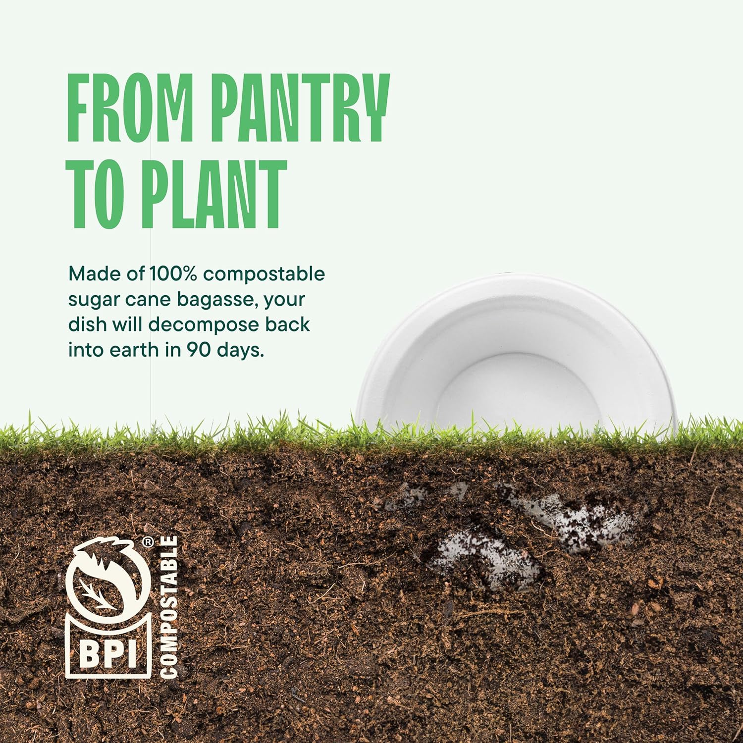 100% Compostable Paper Bowls 12 oz. [1000 Count] Heavy-Duty Soup Bowls - Natural White Color Unbleached Bagasse Bowls - Eco-Friendly Disposable Biodegradable Sugarcane - [Bulk Case 8/125 Pack]