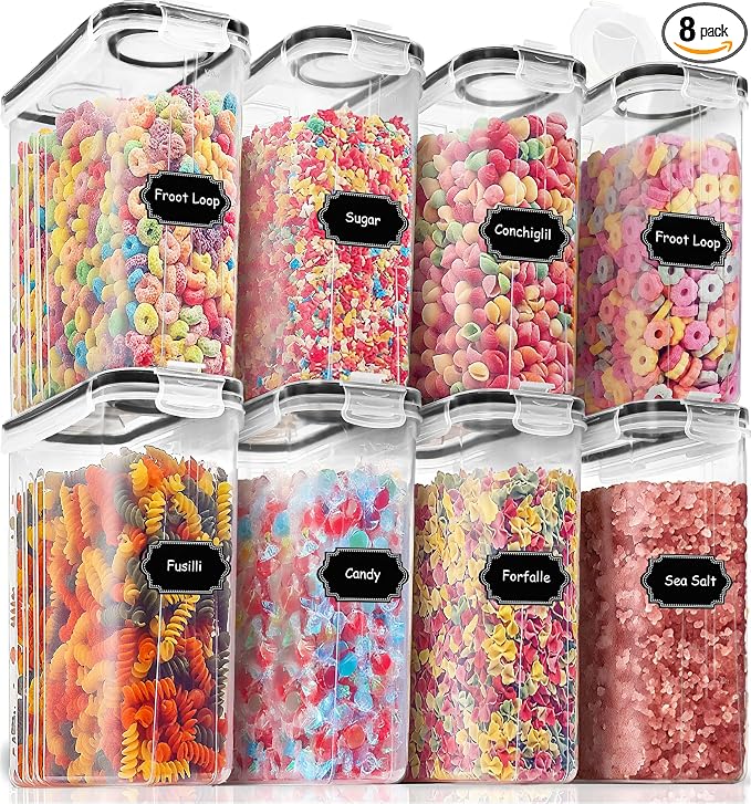 PRAKI Cereal Containers Storage Set, Cereal Dispensers by PRAKI