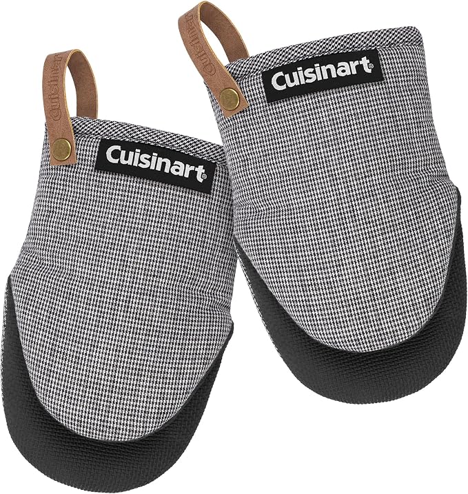 Cuisinart Heritage Mini Oven Mitts – 5.5” x 7” Heat-Resistant Kitchen Mitts by BestBrands