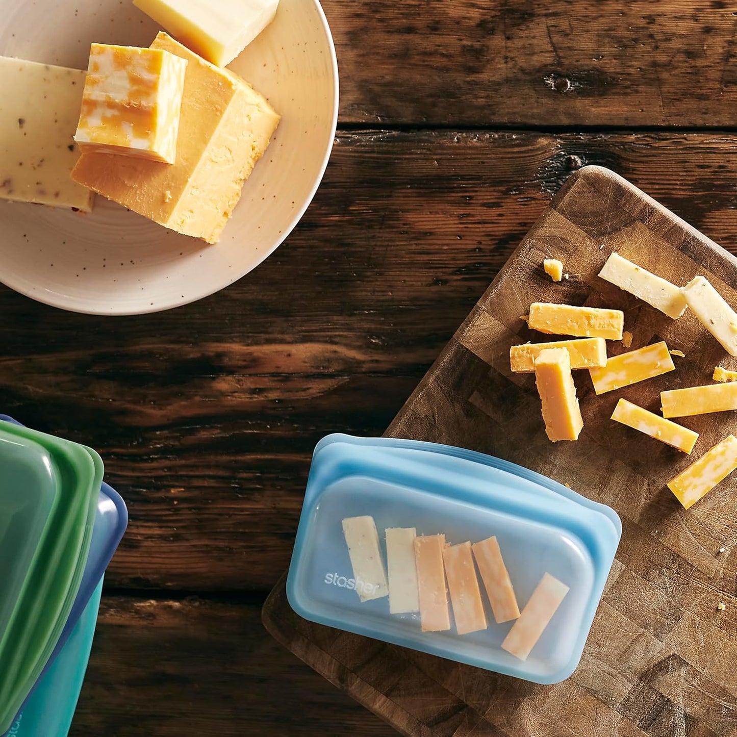 Stasher Premium Silicone Reusable Food Storage Bags, 2-Pack, Blue, Multi-Use Food Storage Bags, Lunch Bag, Travel Containers, BPA Free, Leak-free, Dishwasher-Safe, Eco-friendly