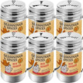 CUSINIUM [Pack of 6] 14 oz Seasonings Spice Shakers - BBQ Dry Rub Shakers - Cooking Dredge with Adjustable Fan-Style Lid and Handles