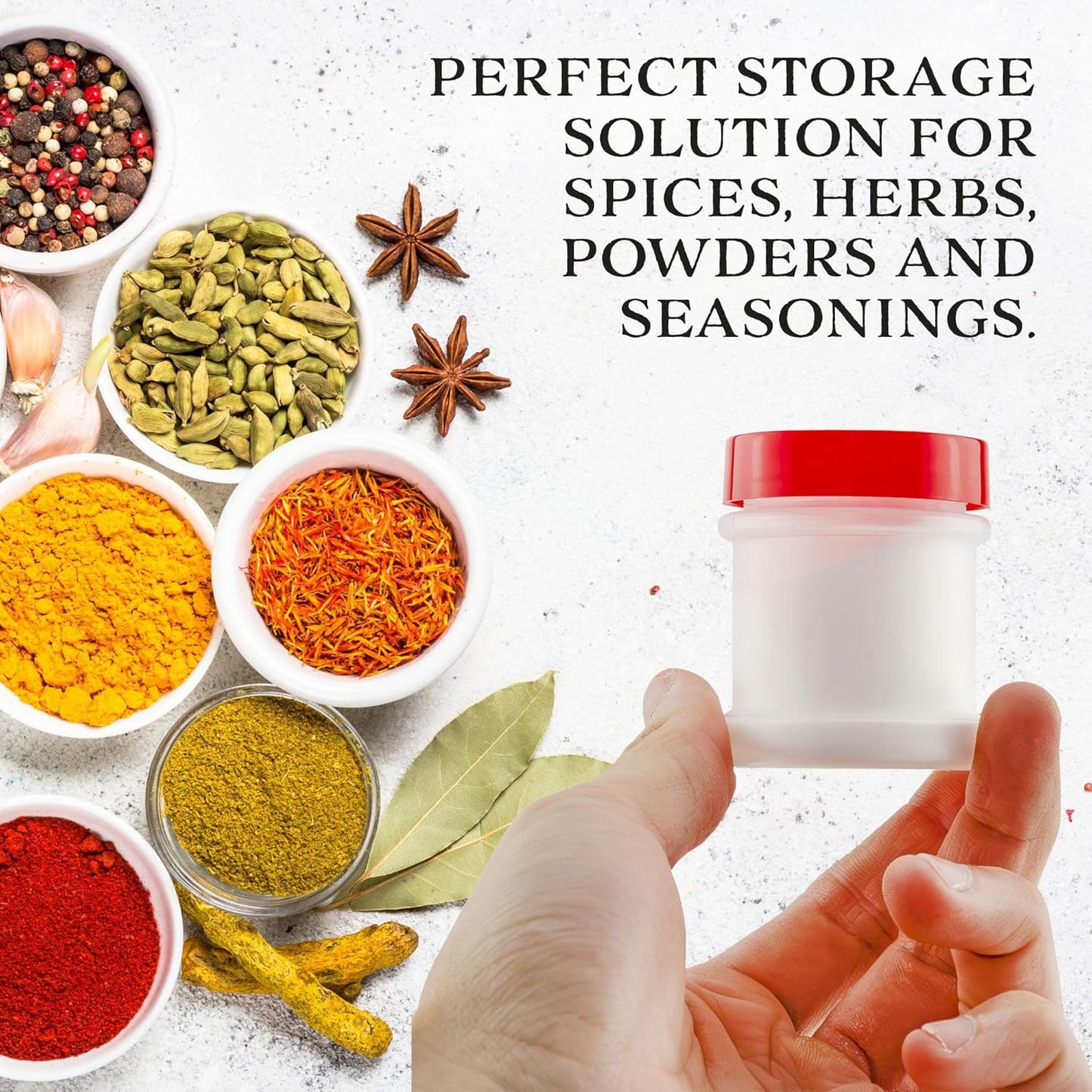 Cornucopia Brands Mini Plastic Spice Jars w/Sifters (12-Pack, Red); 2 Tablespoon Capacity (1 Fluid Ounce) Spice Bottles for Travel, Glitter, Gifts, Favors, Etc.