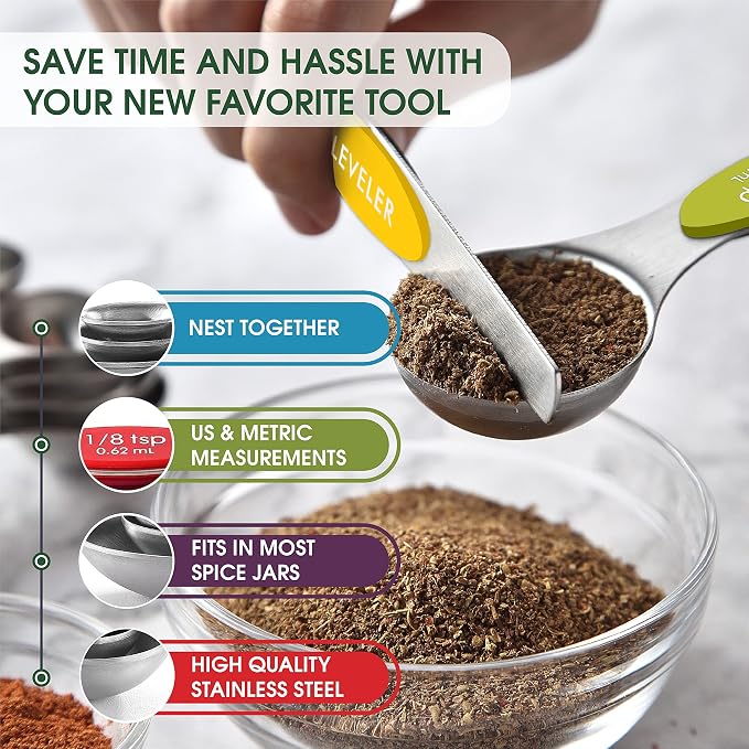 Spring Chef Stainless Steel Magnetic Measuring Spoons Set - Image 5