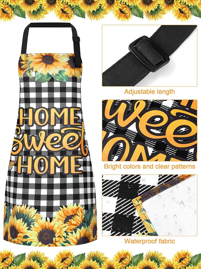 Geetery 4 Pcs Chicken Aprons for Women Rooster Print Apron Waterproof - Image 5