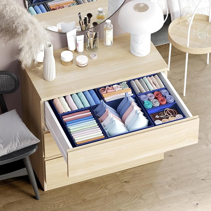 Drawer Organizer Clothes Set of 12 Navy - Image 5