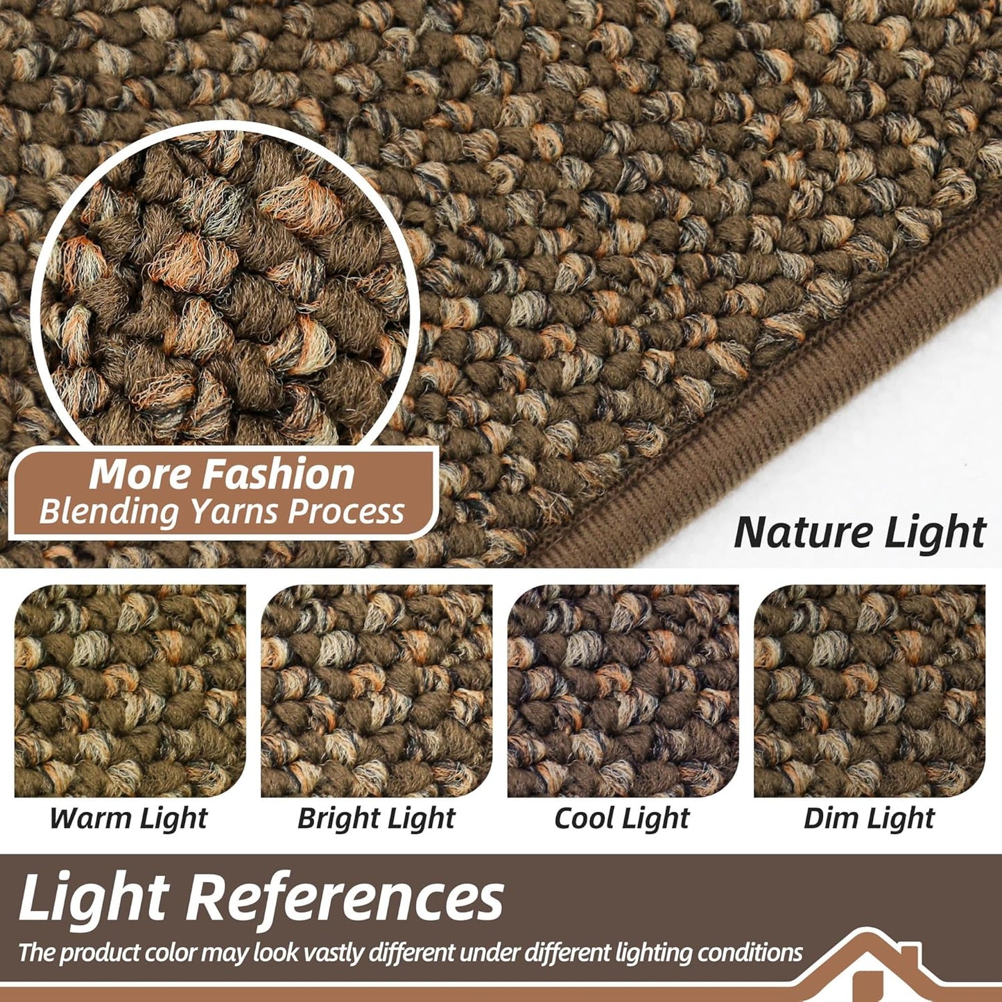 BEQHAUSE Kitchen Rugs 20"x32", Non-Slip Kitchen Mats for Floor, Super Absorbent and Stain Resistant Kitchen Rugs, Machine Washable Rugs for Kitchen, Hallway, Laundry & Sink, Brown