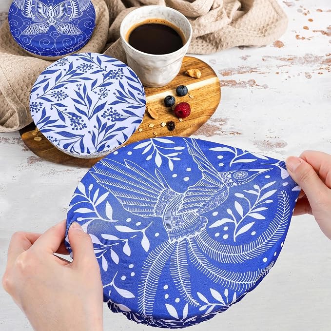5 Pieces Bowl Covers Reusable, 5 Size Elastic Cloth Bowl Covers - Image 3