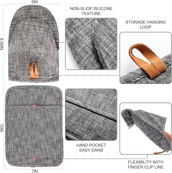 4Pcs Heat Resistant Oven Mitts & Potholders, Flexible Kitchen Accessories - Image 2