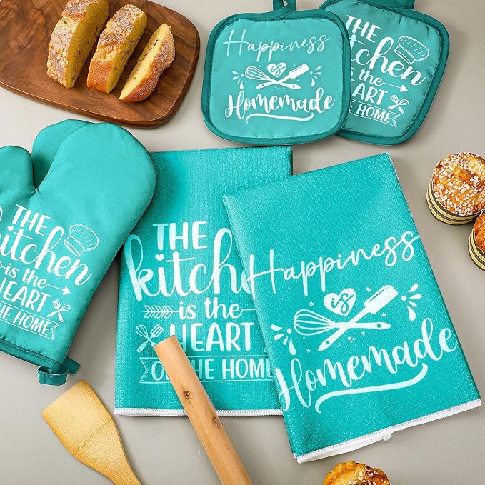 Sratte 6 Pcs Kitchen Decor Accessories Set Farmhouse Towels Pot Holders Oven - Image 7