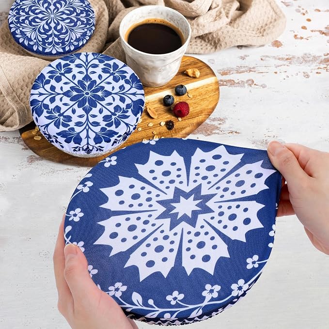 5 Pieces Bowl Covers Reusable, 5 Size Elastic Cloth Bowl Covers - Image 3