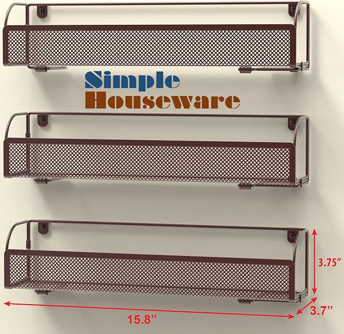 Simple Houseware Wall Mounted Spice Rack Shelves Organizer - Image 5