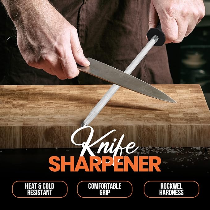 Utopia Kitchen Knife Sharpener Rod 12 Inch, Professional Honing Rod - Image 4