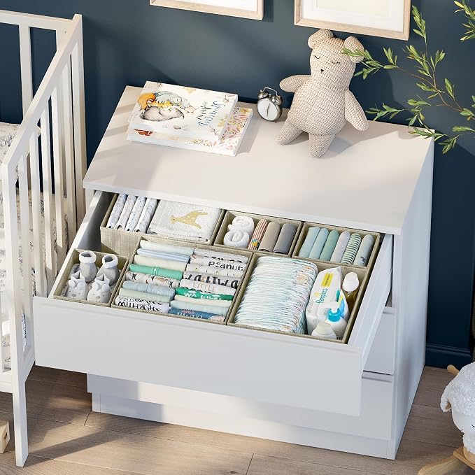 Drawer Organizer Clothes Set of 12 Beige - Image 4