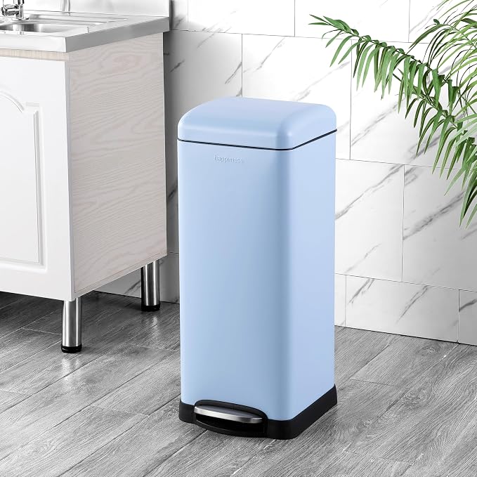 happimess HPM1007I Betty Retro 8-Gallon Step-Open Trash Can, Fingerprint - Image 2