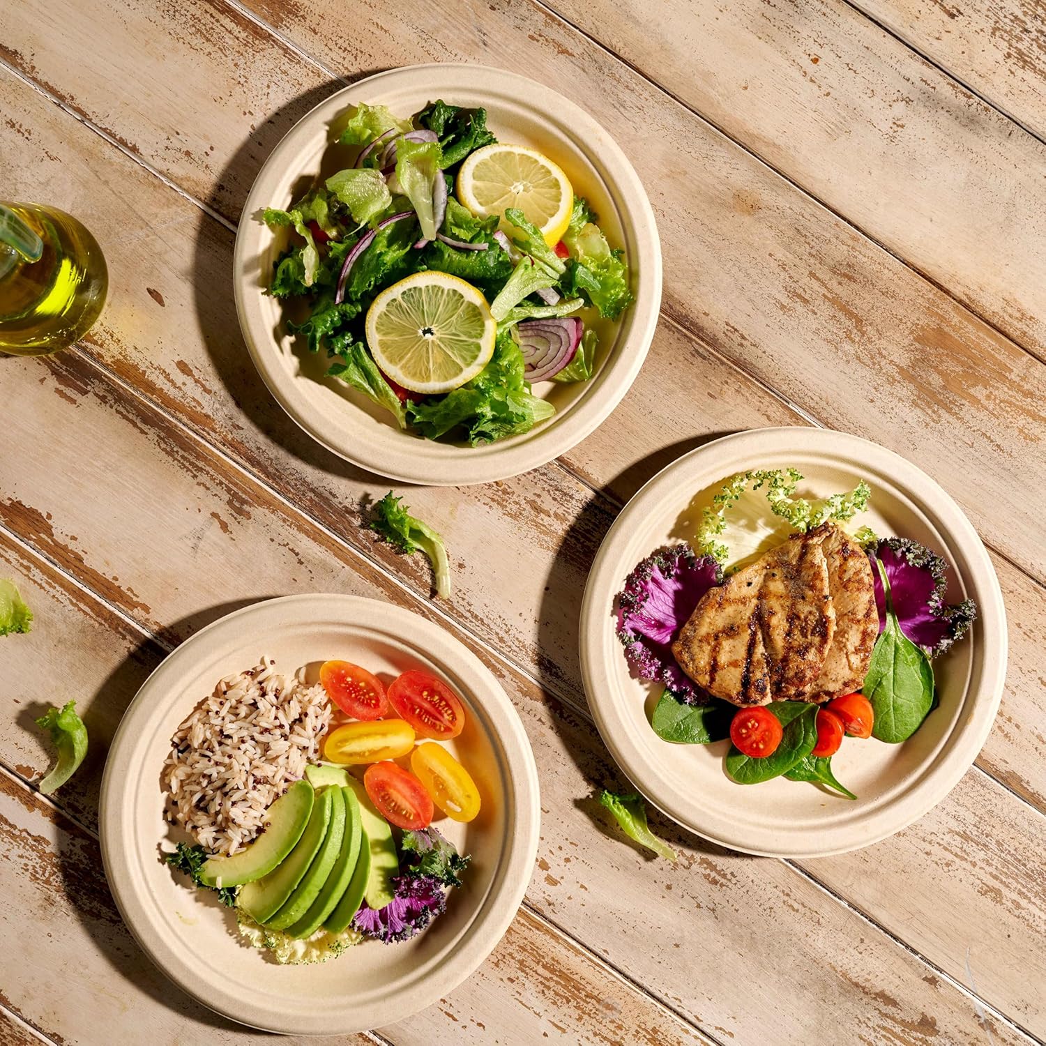 100% Compostable Paper Plates 150 Pack, 10 Inch Heavy Duty Biodegradable Microwavable Disposable Brown Dinner Plates, Made of Eco-Friendly, Natural Unbleached Sugarcane Bagasse