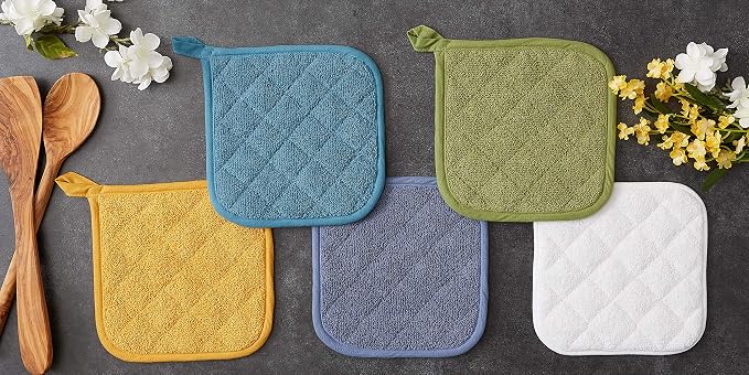 DII Basic Terry Collection Quilted 100% Cotton, Stonewash Blue, 3 Piece - Image 6